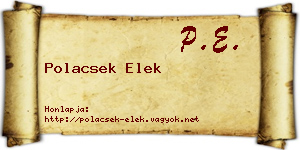 Polacsek Elek névjegykártya
